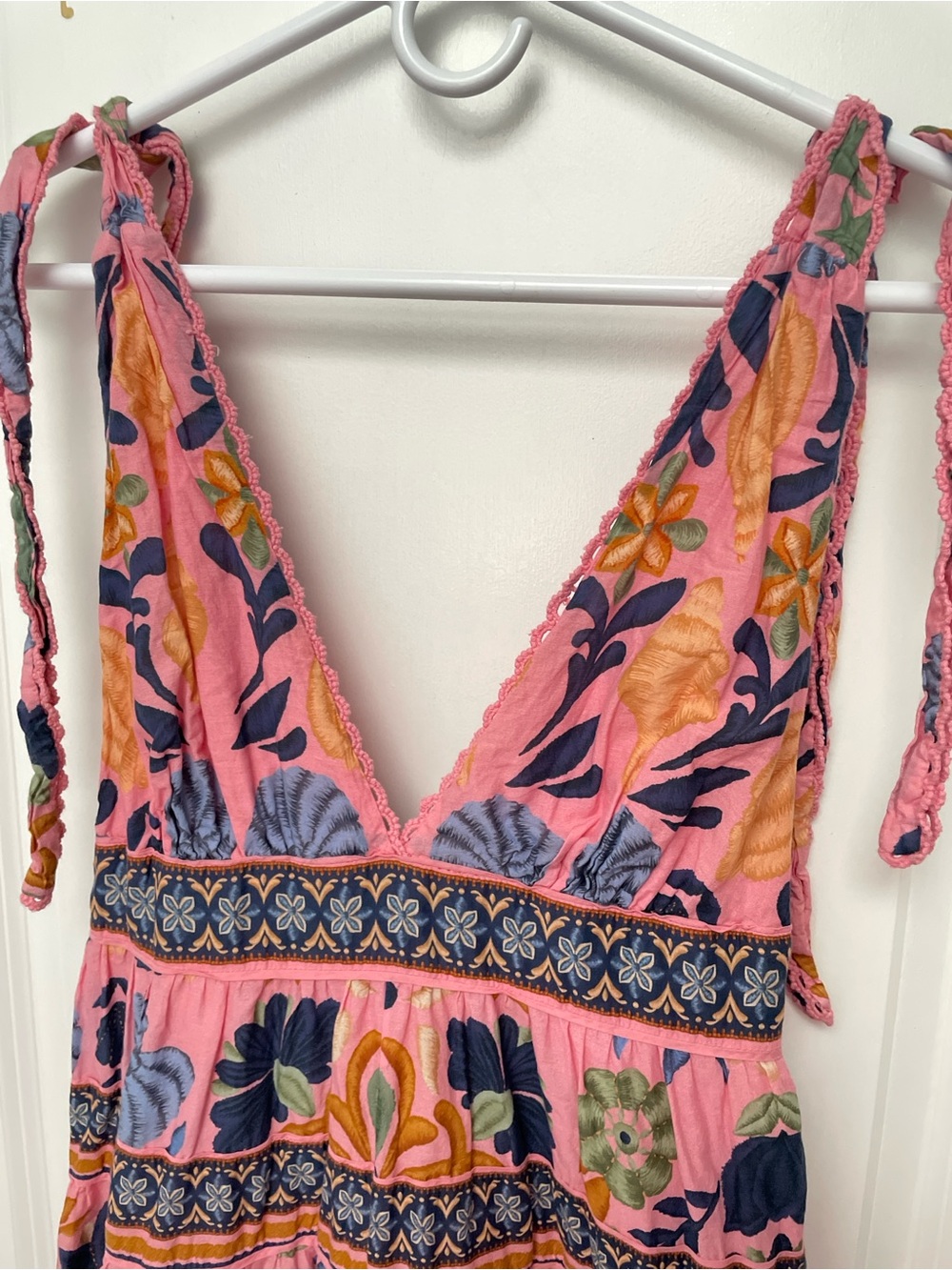 Farm rio size S Seashell Tapestry Dress Summer Floral seashell summer ocean - Picture 5 of 15